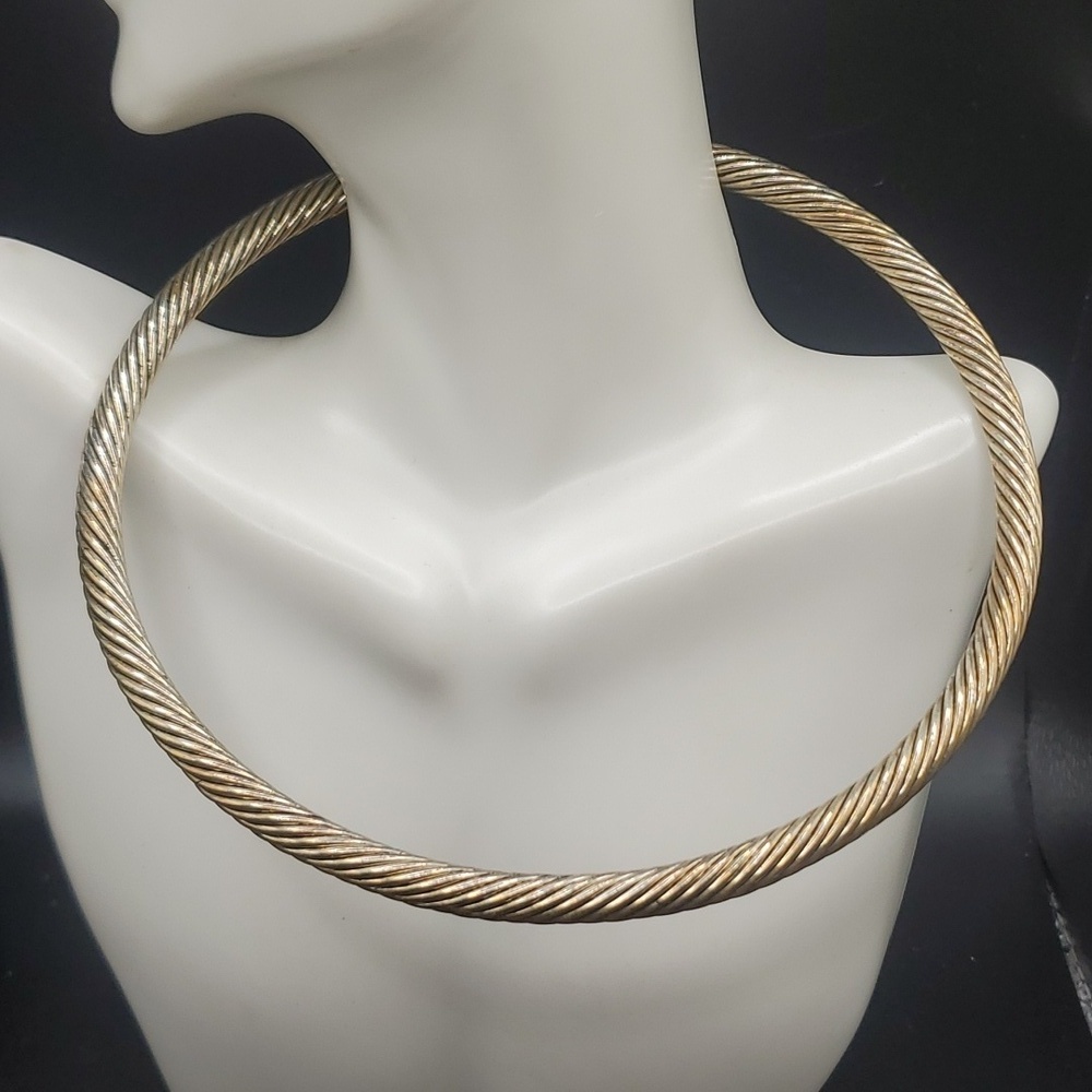 Overflow stunning victorian revival sterling silver choker collar necklace‎